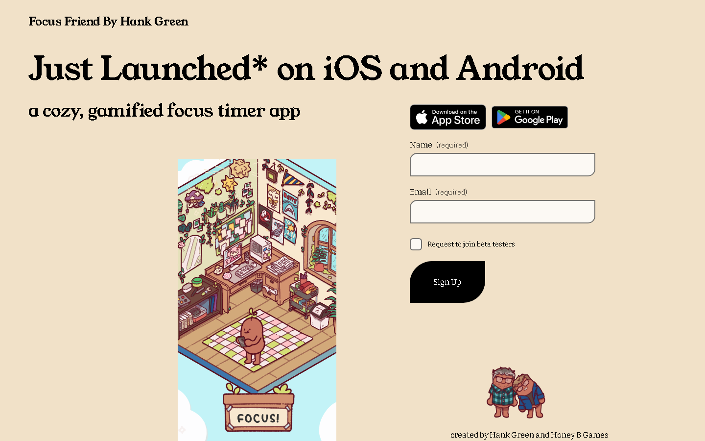 Focus Friend homepage, captured September 2026